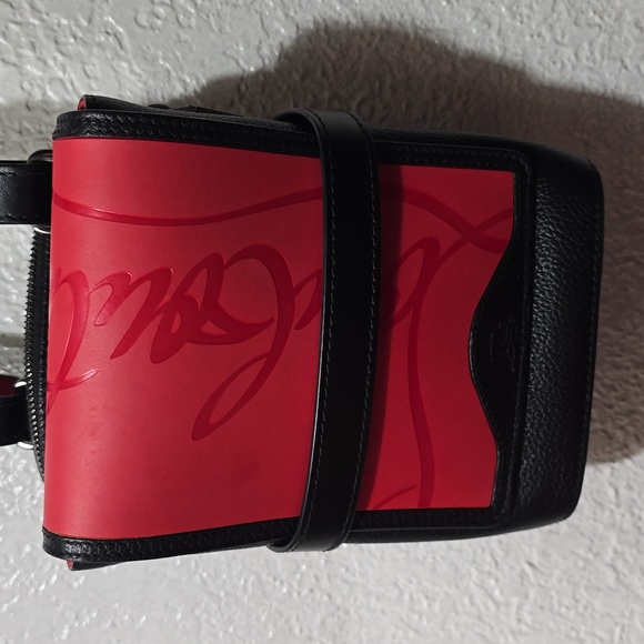Authentic shoulder bag Christian Louboutin Coca Cola Red and Black Belt Bag